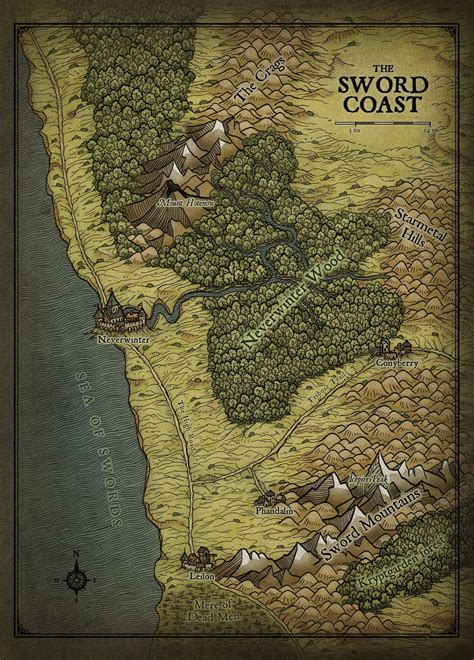 Sword Coast Adventurers Guide Map The Sword Coast Forgotten Realms