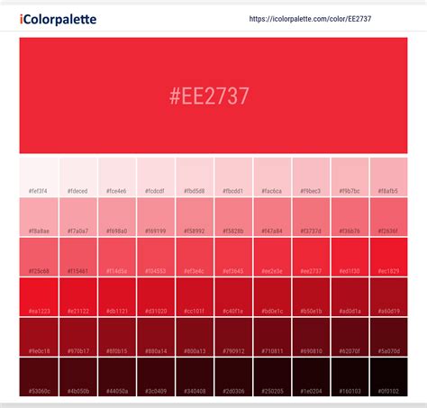 Hex Color Code #ee2737 | Pantone 1788 C color information | Hsl | Rgb ...