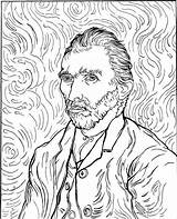 Coloring Gogh Van Portrait Self Colouring Vincent Warhol Andy Teens Printable Sheets Pusheen sketch template