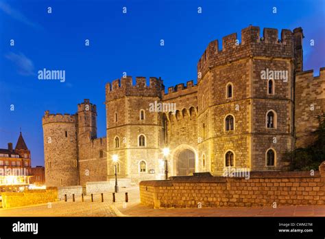 England Berkshire Windsor Windsor Castle At Dusk Stock Photo Alamy