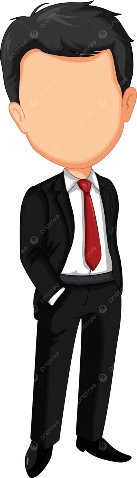 Business Man Cartoon Without Face Employment Face Adult Vector