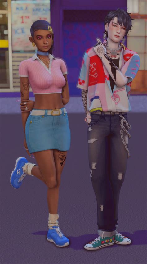 Sims 4 Summer Polluck Twins Lookbook 2 The Sims Book