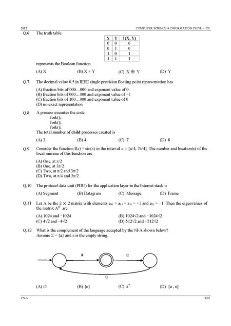 Gate For Computer Science Sample Question Paper Eduvark