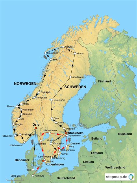 Karte Norwegen Finnland Schweden Zeitzonen Karte