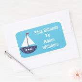 Personalized Nautical Sail Boat Sticker Label Zazzle