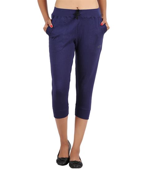 Buy Notyetbyus Blue Cotton Capris Online At Best Prices In India Snapdeal