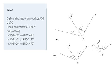 Graficar A Los ángulos Consecutivos Aob Y Bocluego Calcular M