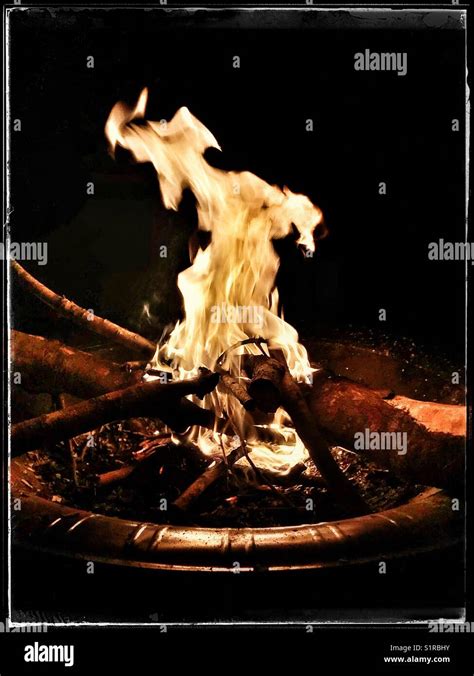 Campfire At Night Stock Photo Alamy