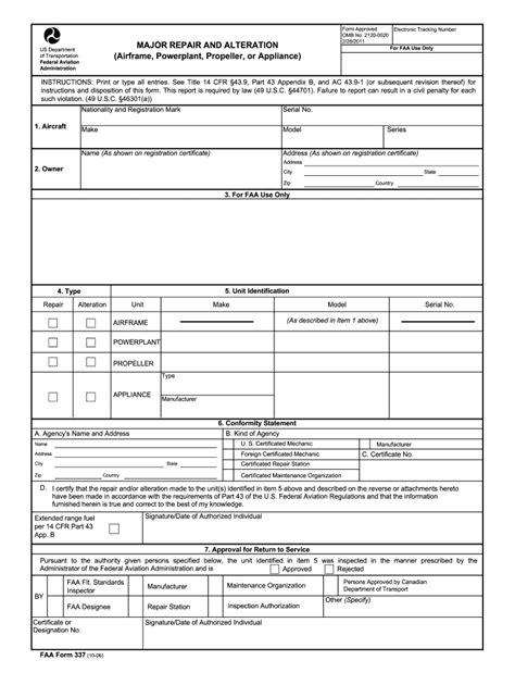 Faa Form 337 Word Document Fill And Sign Printable Template Online