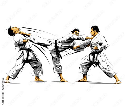 Karate Action 9 Векторный объект Stock Adobe Stock