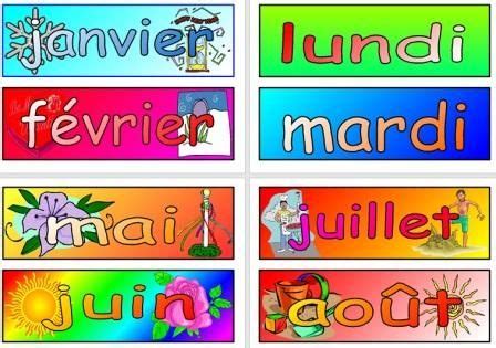 Free French Vocabulary Cards Months and Days of the Week | French ...