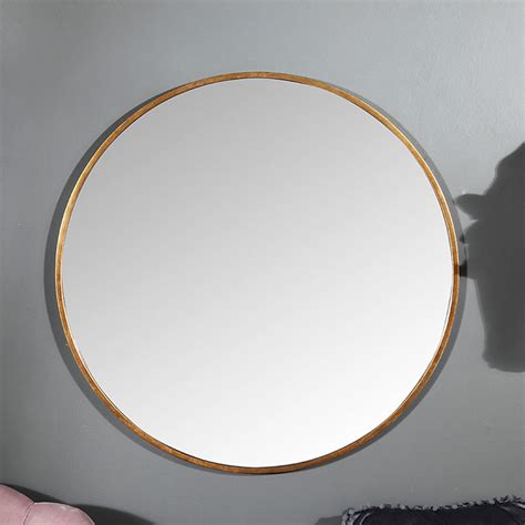 Large Round Gold Framed Wall Mirror 80cm X 80cm Flora