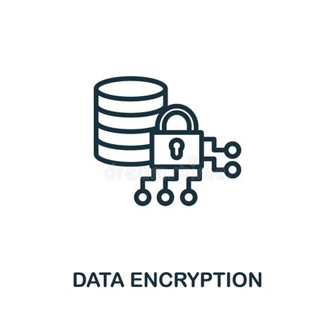 Data Encryption Icon Outline Style Thin Line Creative Data Encryption