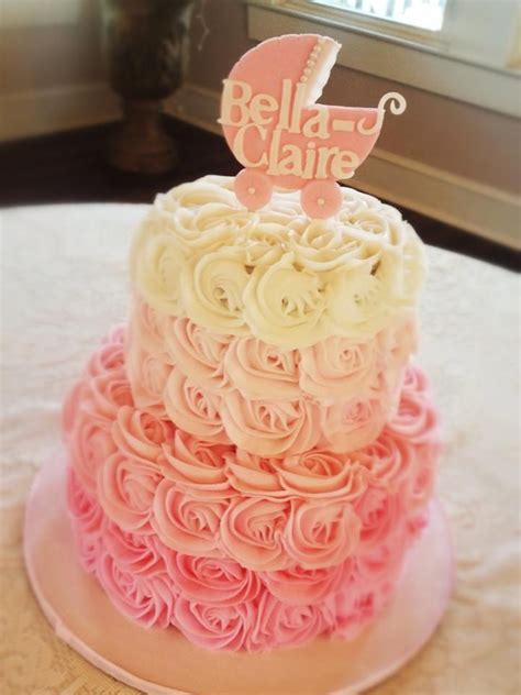 Buttercream Rosette Cake For Baby Shower