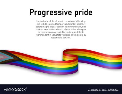 Waving Flag Of Progressive Pride On White Vector Image