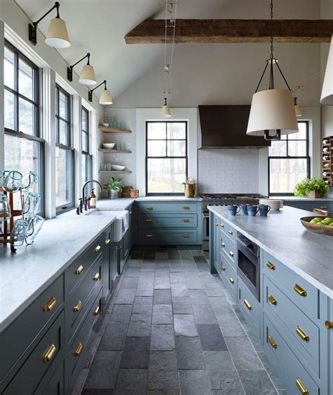 Modern Kitchen With Slate Floor Floor Roma