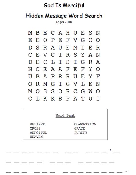 Free Word Search With Hidden Message Printable Printable Templates