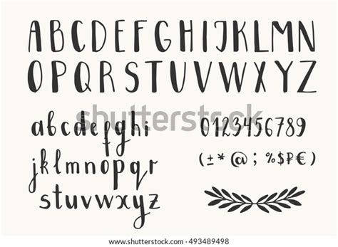 Hand Drawn Ink Letters Vector Font Stock Vector Royalty Free 493489498
