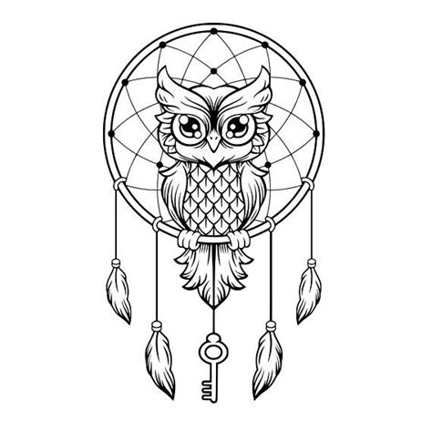 Owl Dreamcatcher SVG, Studio Silhouette file | Black and white owl