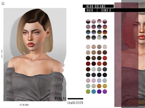 The Sims Resource Leahlillith Neon Dreams Hair