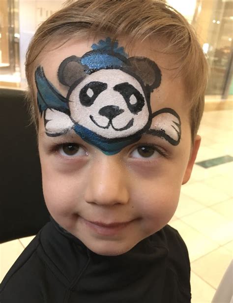 Winter Panda Face Painting Balloon Painting Belly Painting