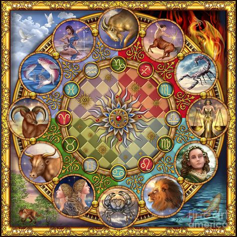 Zodiac Mandala Digital Art By Mgl Meiklejohn Graphics Licensing Fine