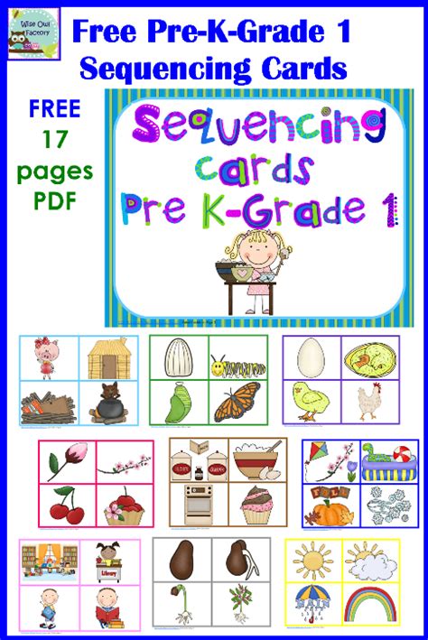 Printables may be for toddlers or preschoolers through first or second grade; Free Sequencing Cards and Color Matching for Pre K-K-1