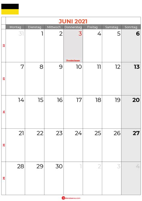 Juni Feiertage 2021 Bw Kalender 2021 Zum Ausdrucken Ikalender Org
