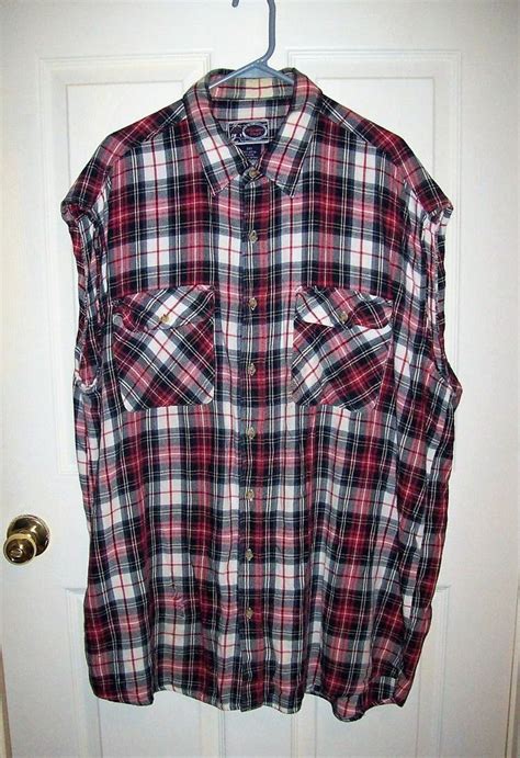 mens red plaid flannel sleeveless shirt by williams bay 2x etsy red plaid flannel red plaid
