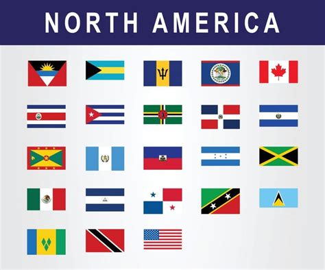 Political And Physical Map Of North America North America Flags