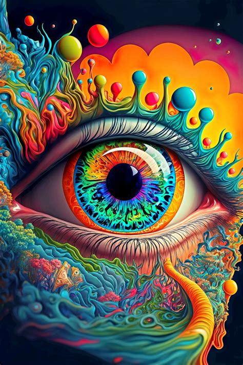 Psychedelic Eyeball Art Trippy Digital Download Print Artwork 420 Svg