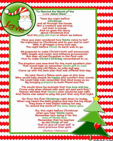 Twas The Night Before Christmas Poem Printable