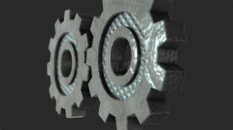 Very Close Up Of Two Rotating Gear Stock Illustration Illustration Of