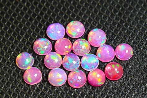 Natural Ethiopian Pink Opal Play Of Color Gemstone Pink Opal Etsy