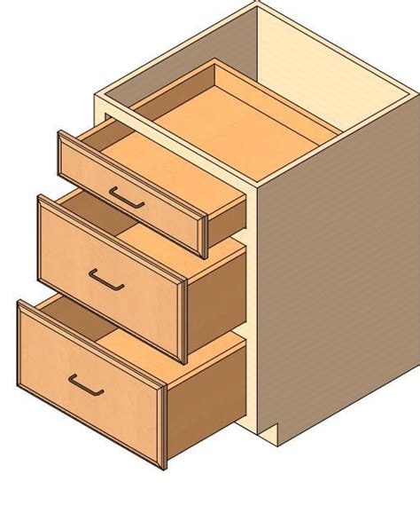 Our poplar cabinets have a plywood box while our oak cabinets have a hardboard backing and hardboard drawer bottoms. RevitCity.com | Object | Drawer Base Cabinet, 3 drawer