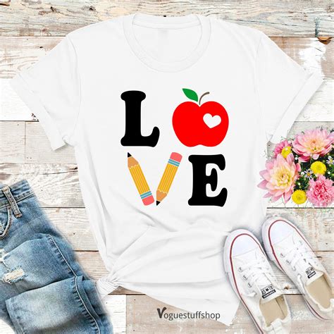 Teacher T Shirt Love Teacher Shirt Teacher Appreciation T Etsy