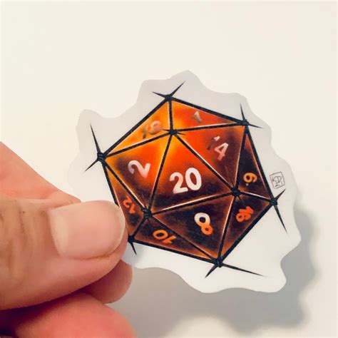 Hellboy Inspired Dice D20 Stickers D20 Dungeons And Dragons Etsy