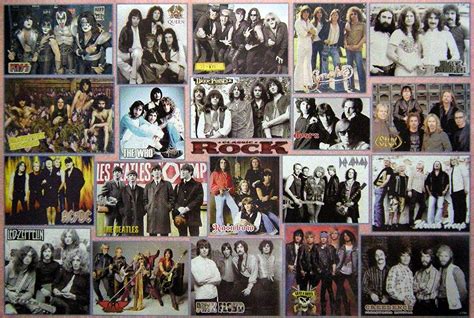 Classic Rock Collage “pink Floyd Kiss Beatles Ccr Etc” Grid Music