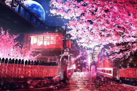 Japanese Cherry Blossom Art Wallpaper