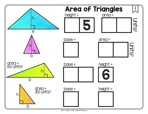 Area Of Triangle Worksheets