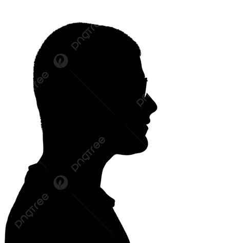 Man Side Profile Silhouette Dark Person Glasses Individuality Png