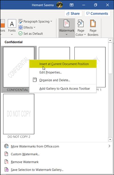 How to overlay an image onto another in microsoft word ? How to insert a watermark in Word document