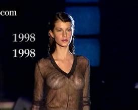 Gisele Bundchen Without Bra On The Runway At Alexander McQueen Show