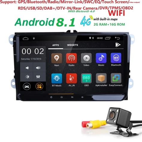 Hizpo Car Multimedia Player Android 81 Gps 2 Din Stereo For Volkswagen
