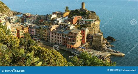 View Of Vernazza Cinque Terre Italy Stock Image Image Of Coast