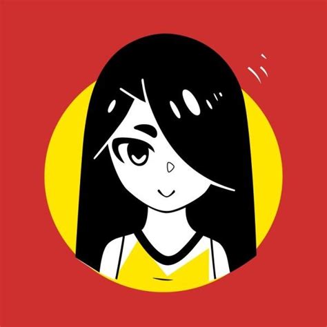 Red Animated Cute School Girl Discord Profile Picture Avatar Template