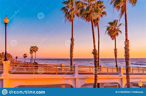 Oceanside Pier Is Glowing From The Rosy Sunset Light In Oceanside