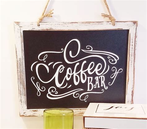 Coffee Bar Rustic Chalkboard Sign Etsy