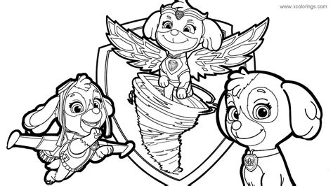 Skye From Paw Patrol Mighty Pups Coloring Pages Paw Patrol Coloring