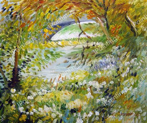 Riverbank In Springtime Painting By Vincent Van Gogh Reproduction